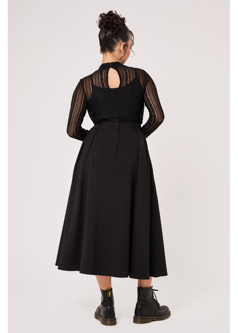 Hell Bunny Maude Midi Rok Zwart - 7