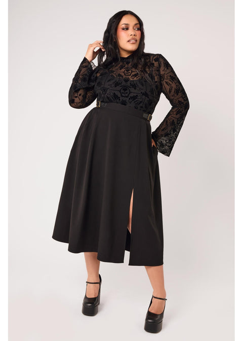 Hell Bunny Maude Midi Rok Zwart - 8