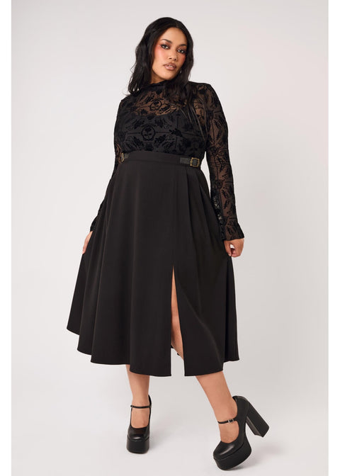 Hell Bunny Maude Midi Rok Zwart - 11