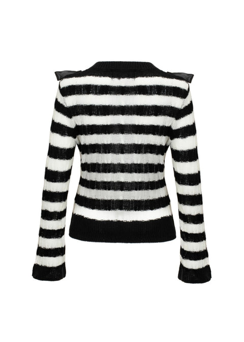 Hell Bunny Seattle Stripes Trui Zwart Wit - 2