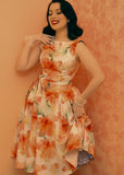 Hearts & Roses Ayla Floral 50's Swing Dress Red