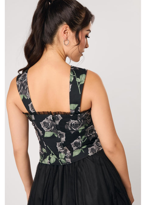 Hell Bunny Romance Noire Top zwart - model achterzijde