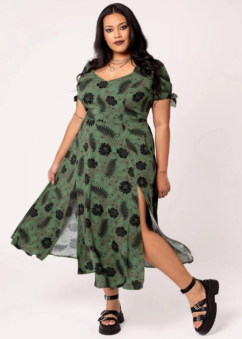 Hell Bunny Georgia 50's Midi Dress Green - www.succubus.com Hell Bunny Georgia 50's Midi Dress Green - www.succubus.com
