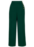 Hell Bunny Ginger 40's Swing Trousers Dark Green