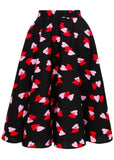 Hell Bunny Confetti Hearts 50's Swing Skirt Black
