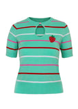 Hell Bunny Berry Cute Strawberry 50's Top Mint Green