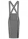 Hell Bunny Otho Beetle 40's Pinafore Pencil Skirt Black White