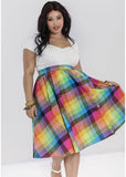 Hell Bunny Lucia Rainbow 50's Swing Skirt Multi