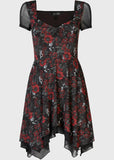 Killstar Crimson Decay Skulls Mini Dress Black