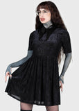 Killstar Convent Cutie Velvet Mini Dress Black