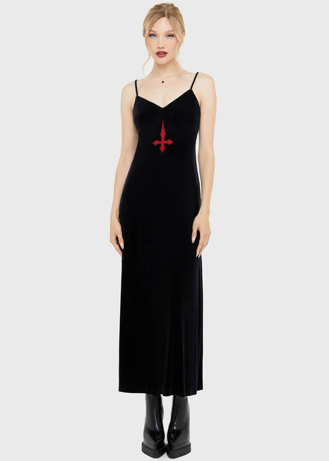 Killstar Beneath The Sky Slip Maxi Dress Black Red - www.succubus.com Killstar Beneath The Sky Slip Maxi Dress Black Red - www.succubus.com