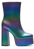 Koi Footwear Toiled Atmosphere Rainbow Platform Boots Multi