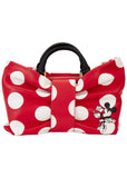 Loungefly Disney Minnie Rocks the Dots Figural Bow Shoulderbag Red