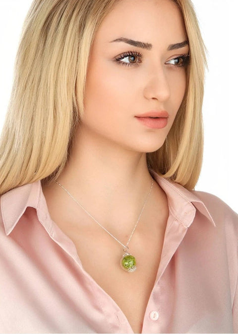 MadamLili Moss Terrarium Ketting Zilver