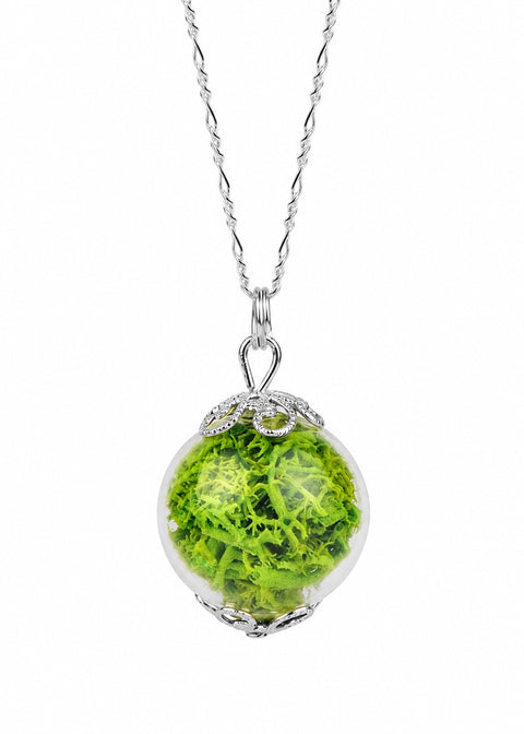 MadamLili Moss Terrarium Ketting Zilver - ghost image