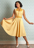 Miss Candyfloss Harriet Naia 50's Swing Dress Yellow