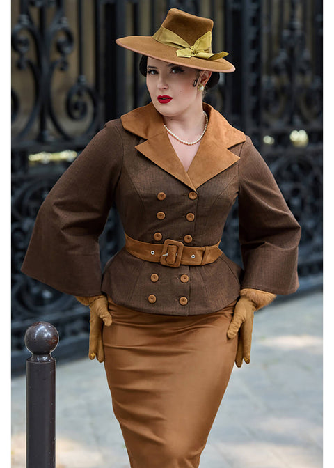 Miss Candyfloss Victorie Dora 40's Pencil Dress Brown – Succubus