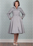 Miss Candyfloss Lorin Water Repellent Trenchcoat 50's Swing Coat Silver