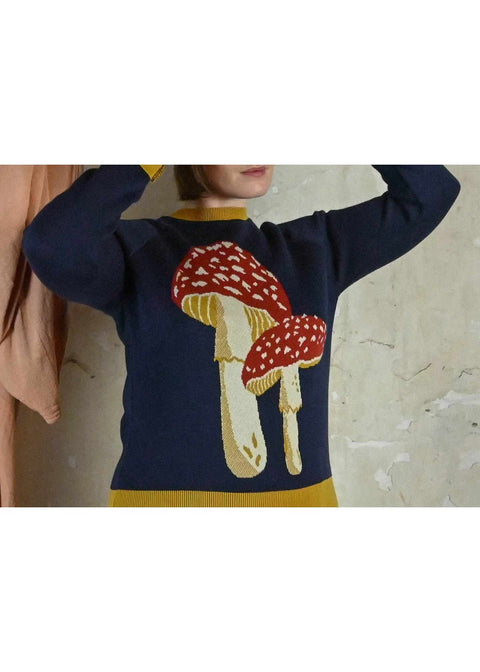Palava Fred Mushrooms Sweater Navy