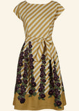 Palava Beatrice Hollyhocks 50's Swingdress Mustard