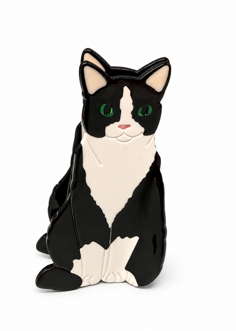 Tuxedo Cat haarklem vrijstaand op witte achtergrond
