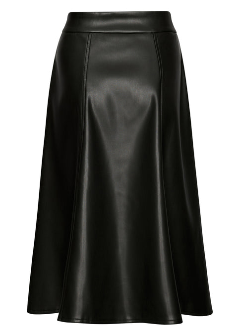 Falda de PU Jett negra de Succubus Clothing