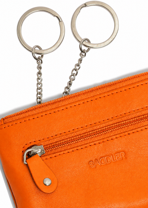 Saddler Ellie Leren Portemonnee Oranje – detail sleutelringen