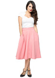 Steady Clothing High Waist Thrills 50's Swing Skirt Blush Pink