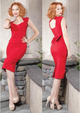 Stop Staring! Love 50's Pencil Dress Red