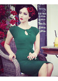 Stop Staring! Timeless 40's Pencil Dress Green