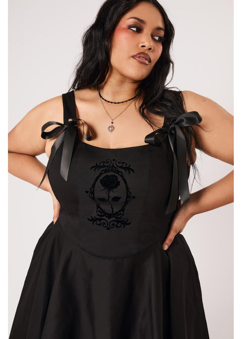 Hell Bunny Esme Roses 50's Swing Jurk Zwart — foto 6