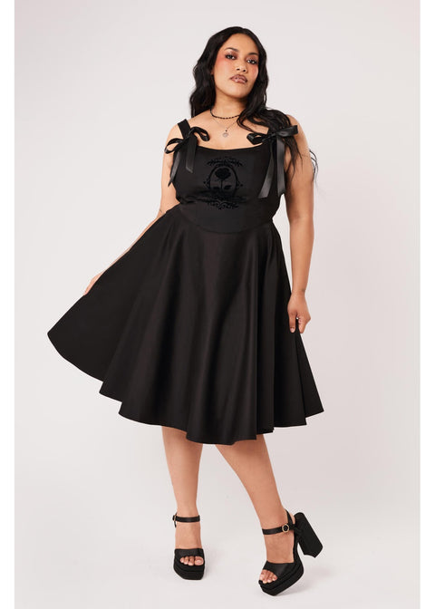 Hell Bunny Esme Roses 50's Swing Jurk Zwart — foto 8