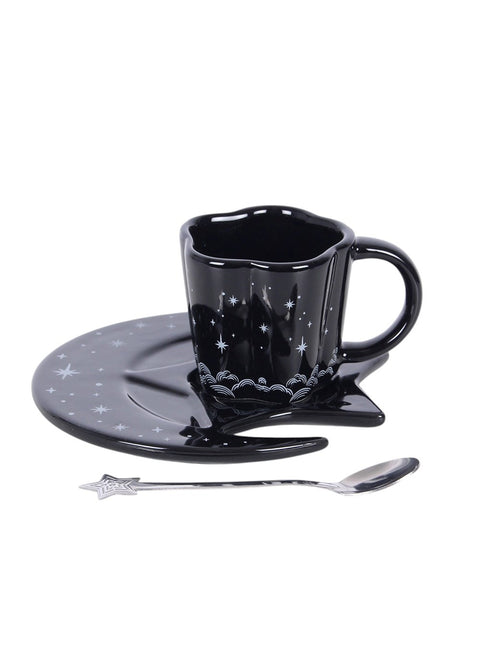 Succubus Home Spellbound Sky Espresso Kop en Schotel Set Zwart