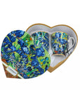 Succubus Art van Gogh Starry Irisen Heart Set of 2 Mugs Blue