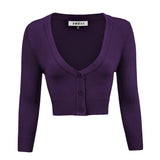 Succubus Clothing Retro Short 50's Cardigan Grape Purple