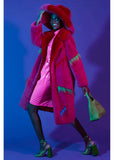Succubus Rainbow Sweet Dreams Faux Fur Coat Pink Multi