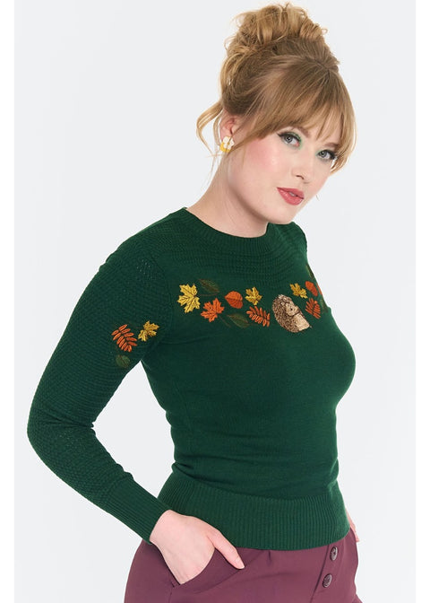 Voodoo Vixen Woodland Hedgehog Truitje Groen - foto 3