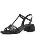 Tamaris Jane Leather 60's Sandals Pumps Black