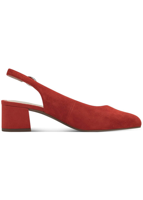 Tamaris Comfort Zara Suede Leder Slingback Pumps Rot Rood 37
