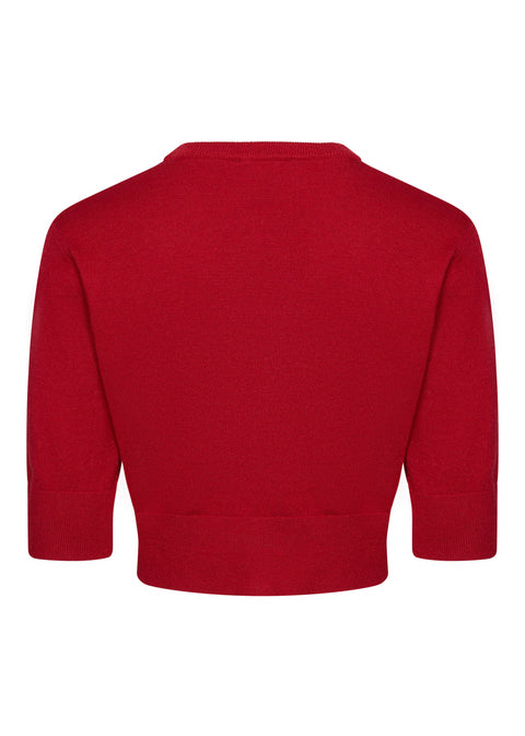 Succubus Clothing Cleo 50'er cardigan mørkerød