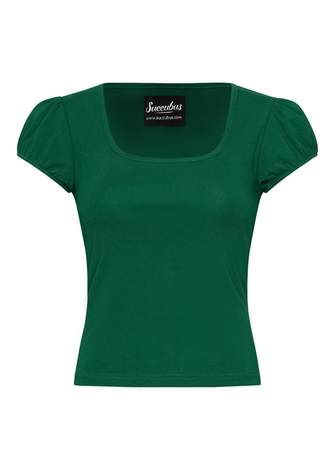 Succubus Clothing Clara 50s Top Dark Green