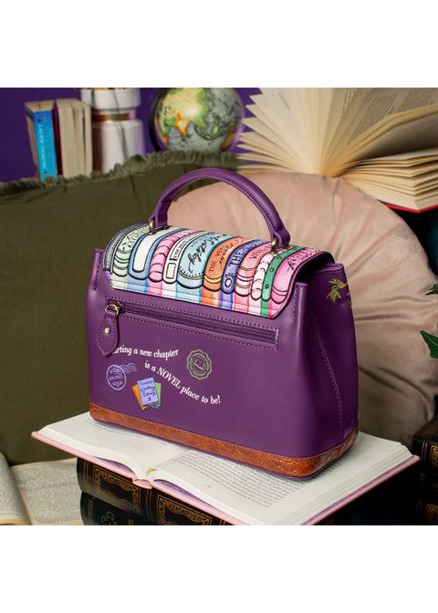 Vendula London Travelling Library Bookshop Mini Grace Handtas Paars – officiële Vendula productfoto