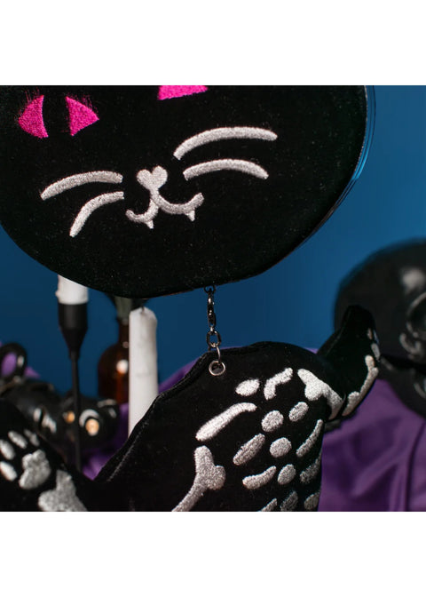 Vendula London Haunted Theatre Skelecat Schoudertas Zwart – officiële Vendula productfoto