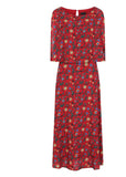 Bright & Beautiful Ali Tropical Floral 70's Dress Red