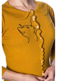 Banned Cat Scallop Collar 40's Cardigan Mustard