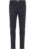 A Fish Named Fred Mens Structure Check Pantalon Trousers Navy
