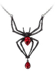 Alchemy Black Widow Spider Necklace Red