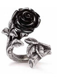 Alchemy Wild Black Rose Ring Silver