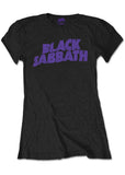 Band Shirts Black Sabbath Wavy Girly Logo T-Shirt Black