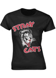 Band Shirts Stray Cats Cat Logo Girly T-Shirt Black